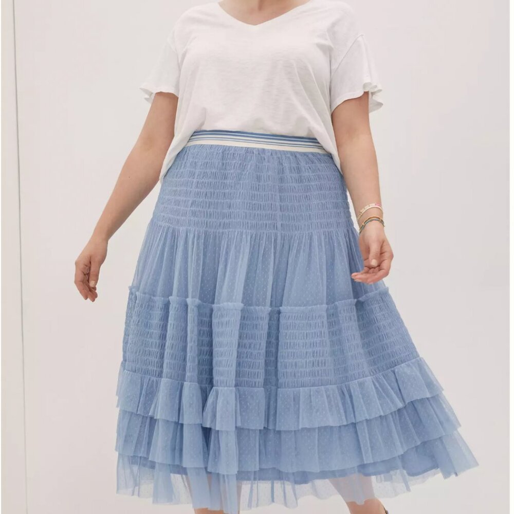 Maeve Tulle Midi Skirt 2X Plus Size